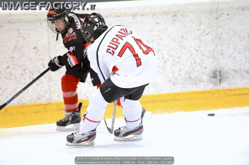 2015-11-21 Aosta B-Hockey Milano Rossoblu U14 1630 Andrea Cupaioli.jpg